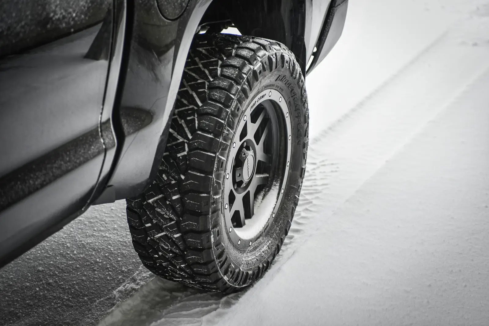 Winter tire in snow